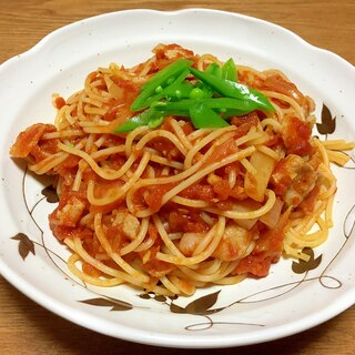 豚肉のトマトソースパスタ